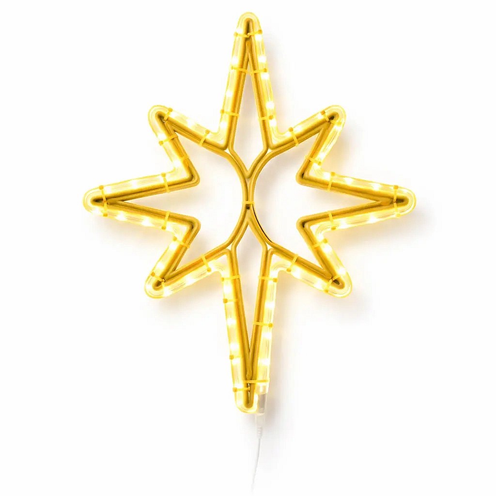 Easy Fix 2D LED Star Light X., 43 × 55 cm, warmweiß, hängend, 3D-Druck, gold