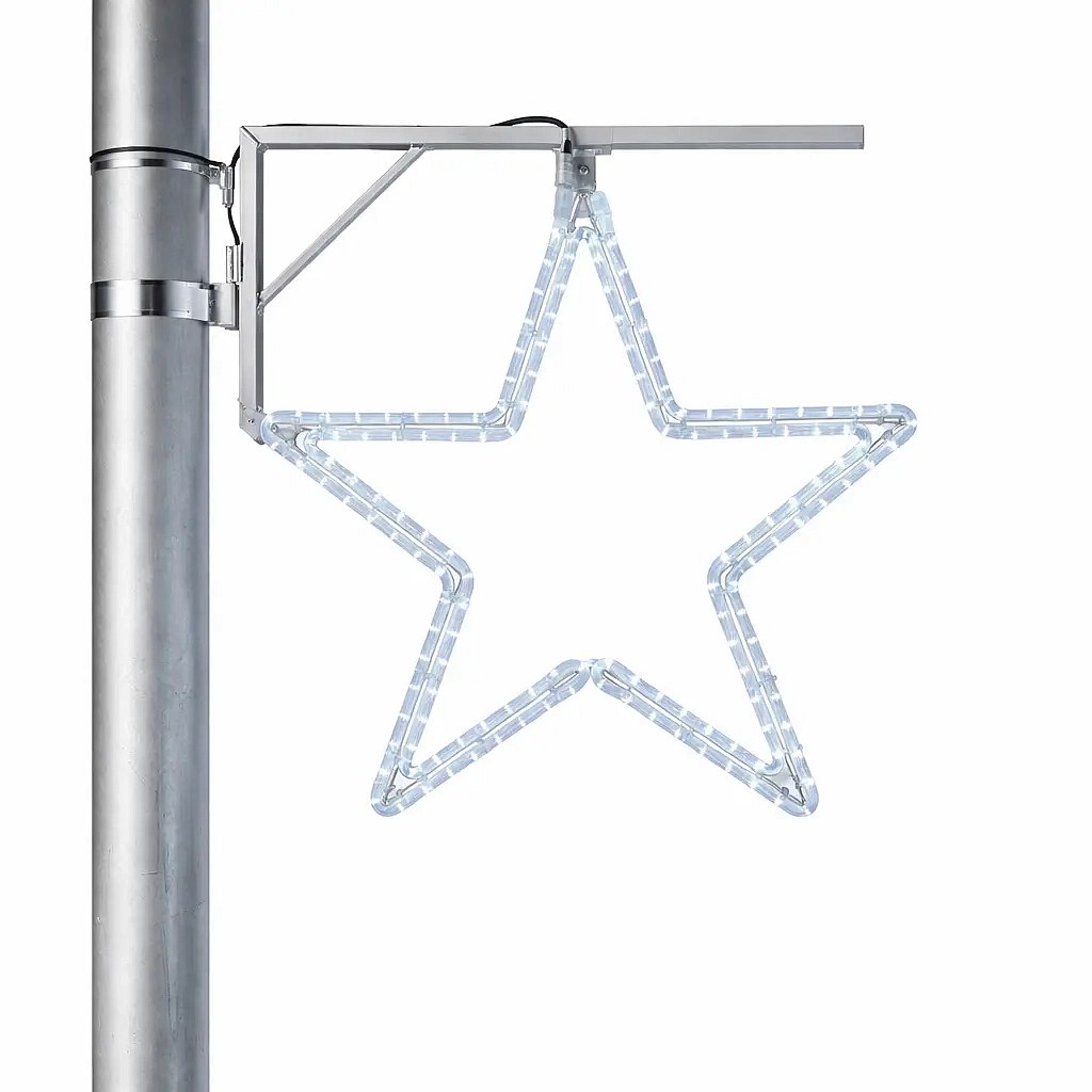 Easy Fix 2D LED-Sternleuchte XI. für öffentliche Beleuchtung, Ø 46 cm, eisweiß, Aluminium