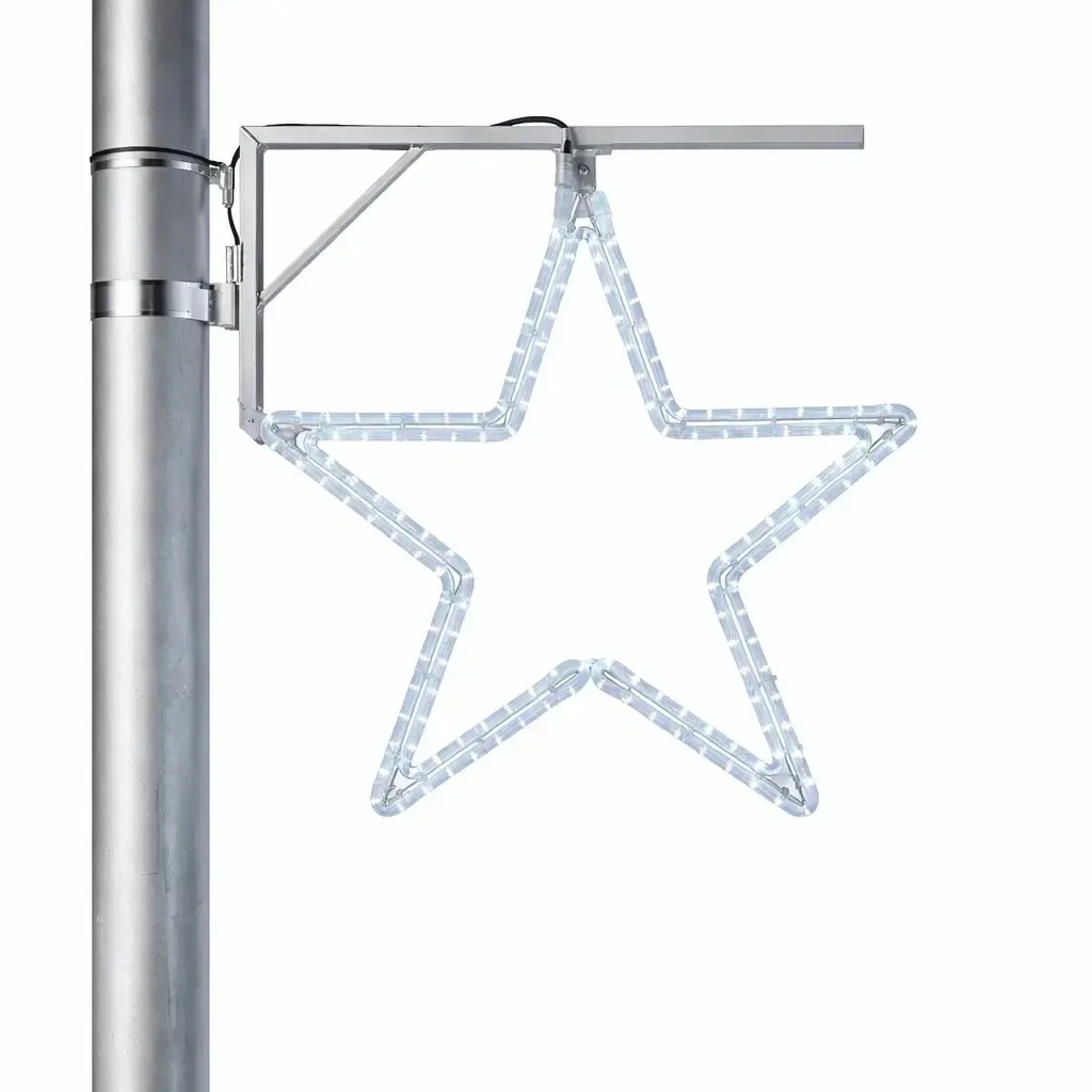Easy Fix 2D LED-Sternleuchte XI. für öffentliche Beleuchtung, Ø 46 cm, eisweiß, Aluminium