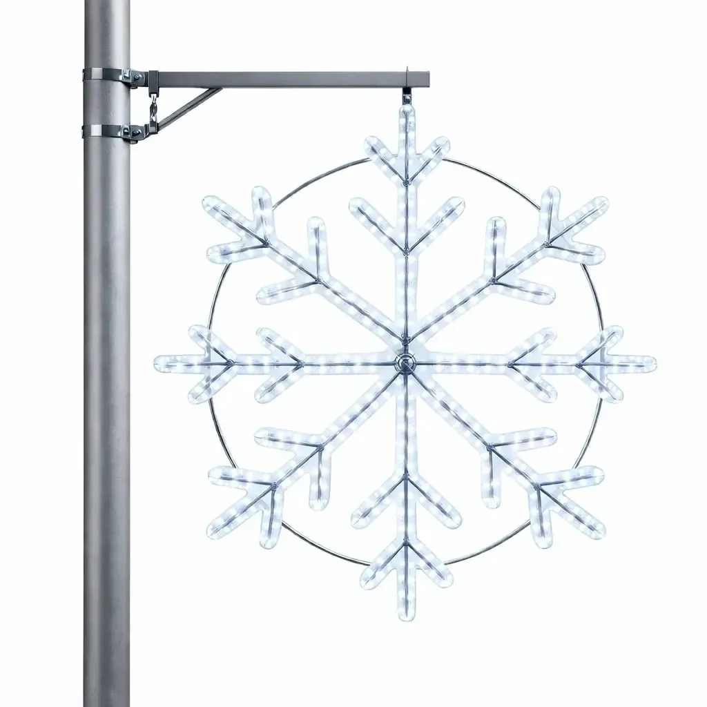 Easy Fix 2D LED-Lichtfahne XVII, Ø 100 cm, eisweiß, Bausatz für öffentliche Beleuchtung, Aluminium