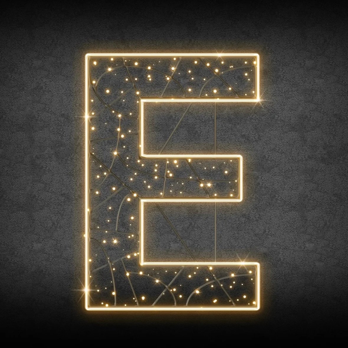 Eco Fix 2D LED-Leuchte Buchstabe E, Höhe 150 cm, warmweiß