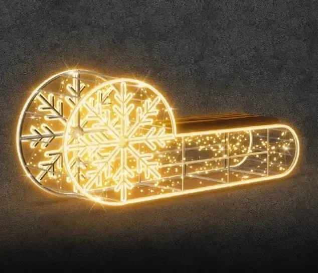 Easy Fix 3D LED-Lichtschlitten, 250 × 90 × 50 cm, warmweiß, stehend, Aluminium