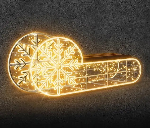 Eco Fix 3D LED-Lichtschlitten, 250 × 90 × 50 cm, warmweiß, stehend, Aluminium