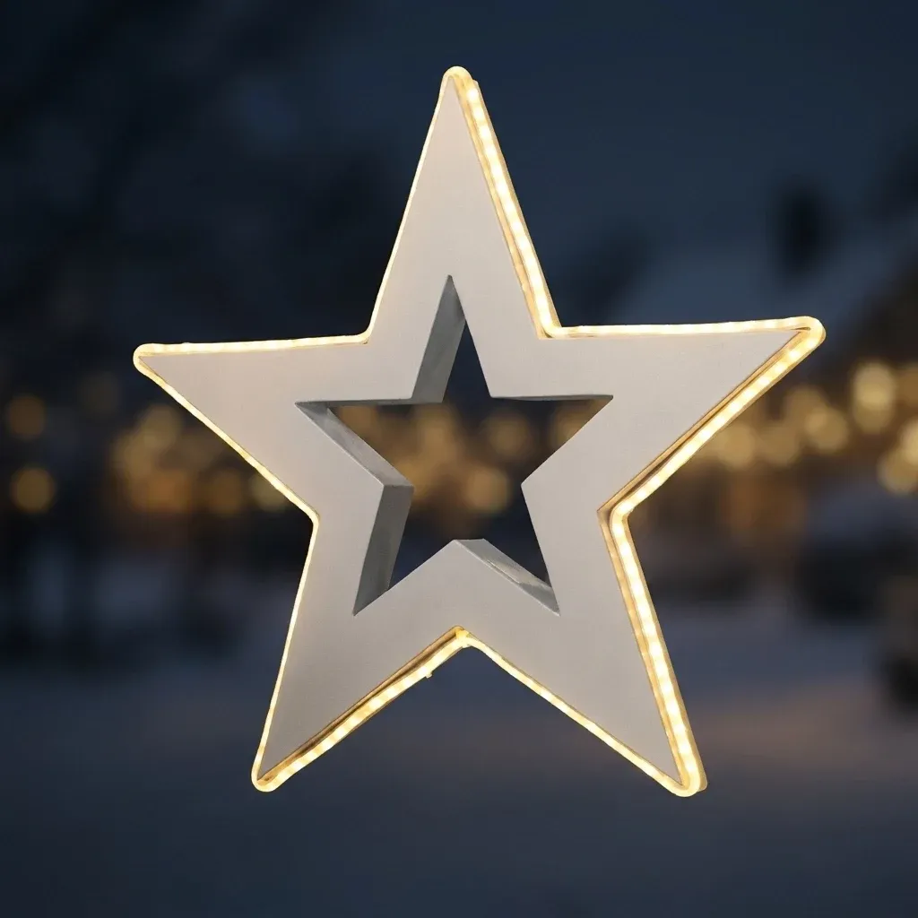 3D LED Vollwand-Sternleuchte 80 cm, silber, Aluminium