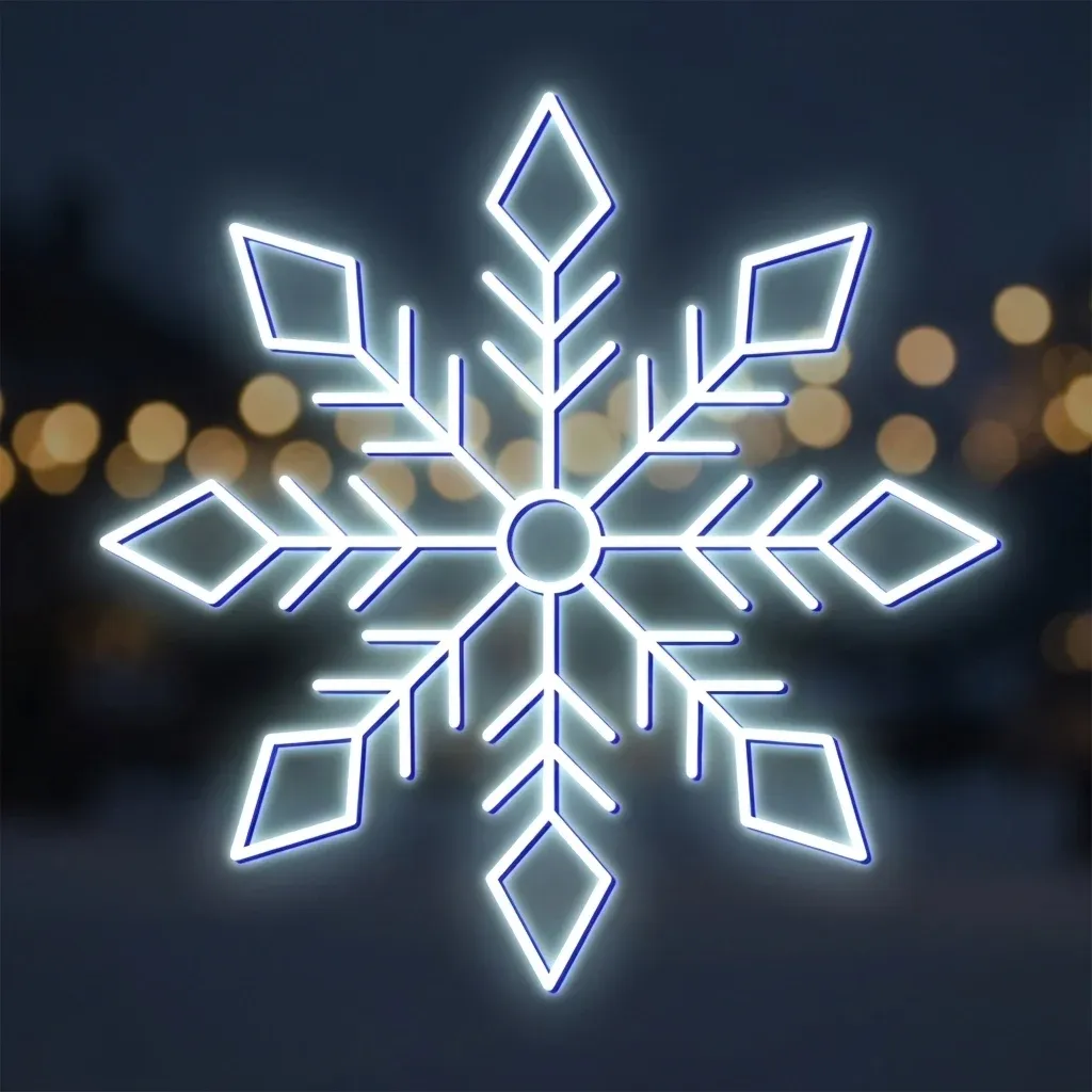 Easy Fix 2D LED-Licht Schneeflocke XVI, Ø 147 cm, eisweiß, hängend, 3D-Druck