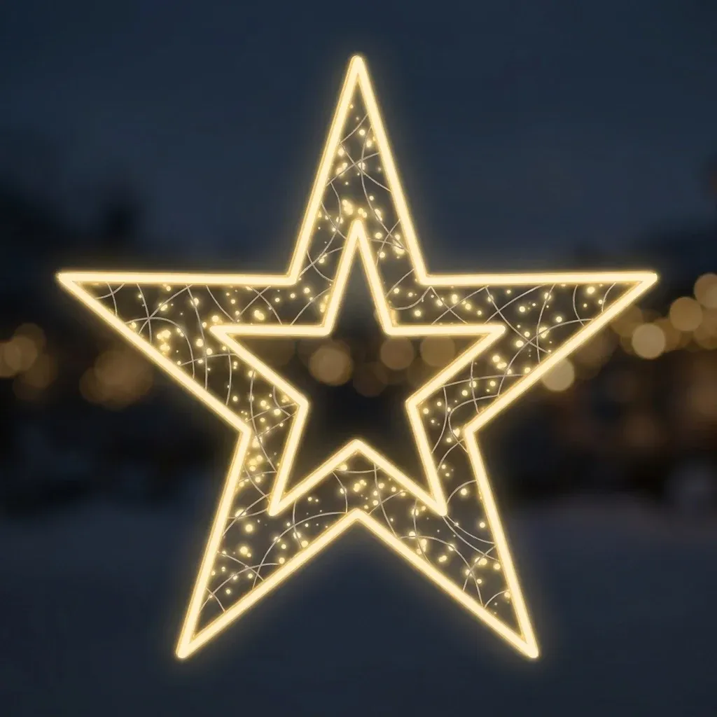 Easy Fix 2D LED-Sternleuchte XVII, Ø 200 cm, warmweiß, hängend, Aluminium