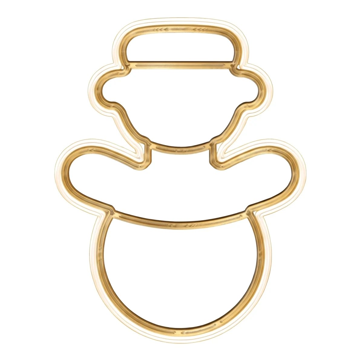 Easy Fix 2D-LED-Lichtschneemann, zum Aufhängen, 42 × 55 × 2 cm, warmweiß, goldfarben, 3D-Druck, IP67