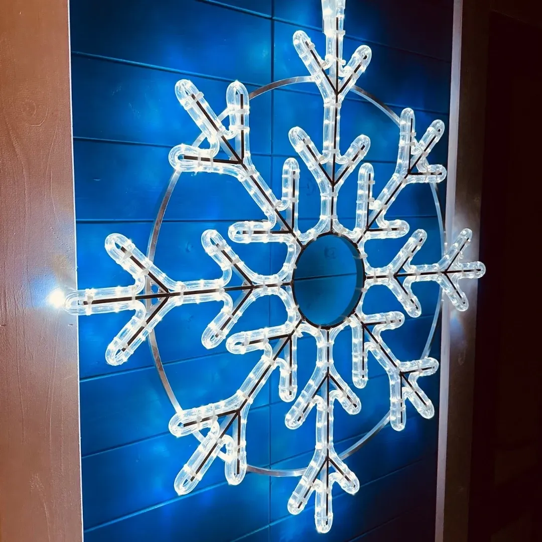 Easy Fix 2D LED-Lichtflocke X, 85 × 85 cm, eisweiß, hängend