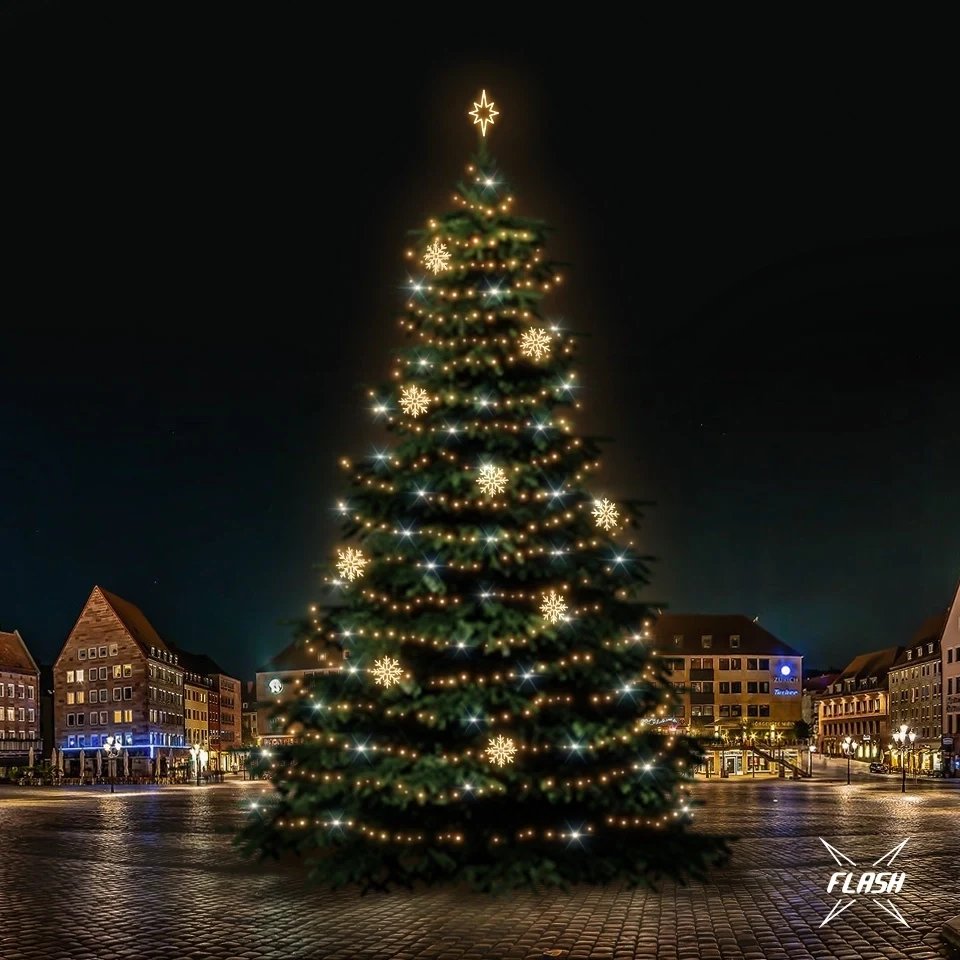 LED-Licht-Set für Weihnachtsbäume 21-23 m hoch, warmweiß mit Flash, Dekore DZX1EFD08W