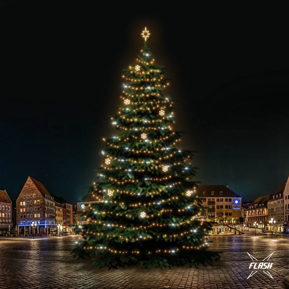 LED-Licht-Set für Weihnachtsbäume 21-23 m hoch, warmweiß mit Flash, Dekore DZX1EFD02W
