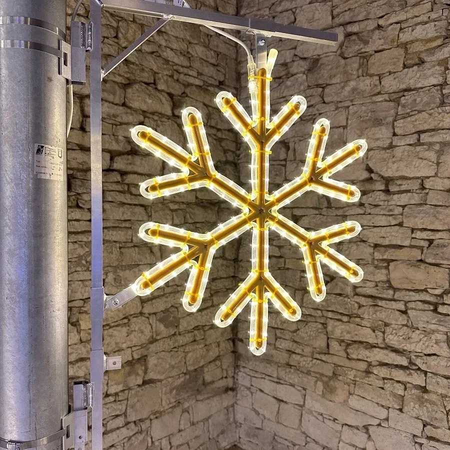 Easy Fix 2D LED-Lichtflocke VI, Ø 65 cm, warmweiß 3D-Druck, Bausatz für öffentliche Beleuchtung, Aluminium