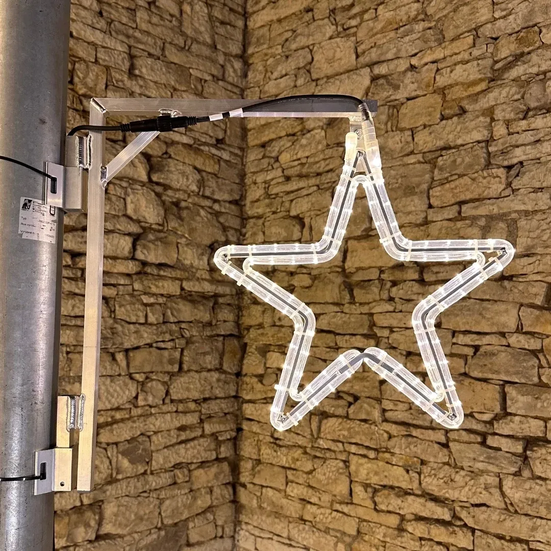 Easy Fix 2D LED-Leuchtenset, Stern XII, Ø 45 cm, warmweiß, öffentliches Beleuchtungsset, Aluminium