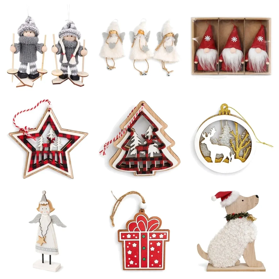 Weihnachtsset „Holzweihnachten“ für Kinder, Holzfiguren und Weihnachtsschmuck