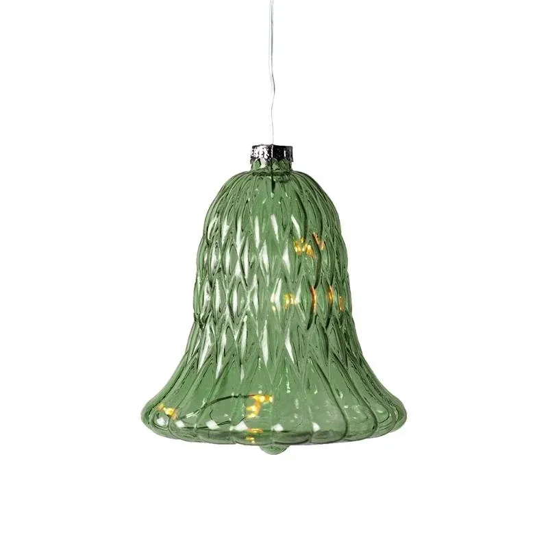 LED-Glasglocke, grün, Ø 9 × 10 cm, 5 LEDs, IP20 innen, 1× AAA