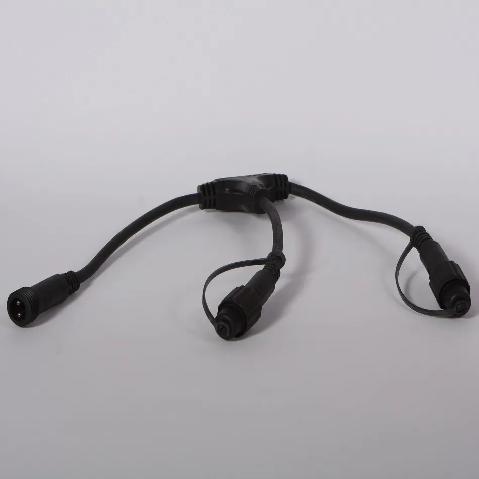 Easy Fix T-Verteiler, 2 Ausgänge, schwarz, IP67