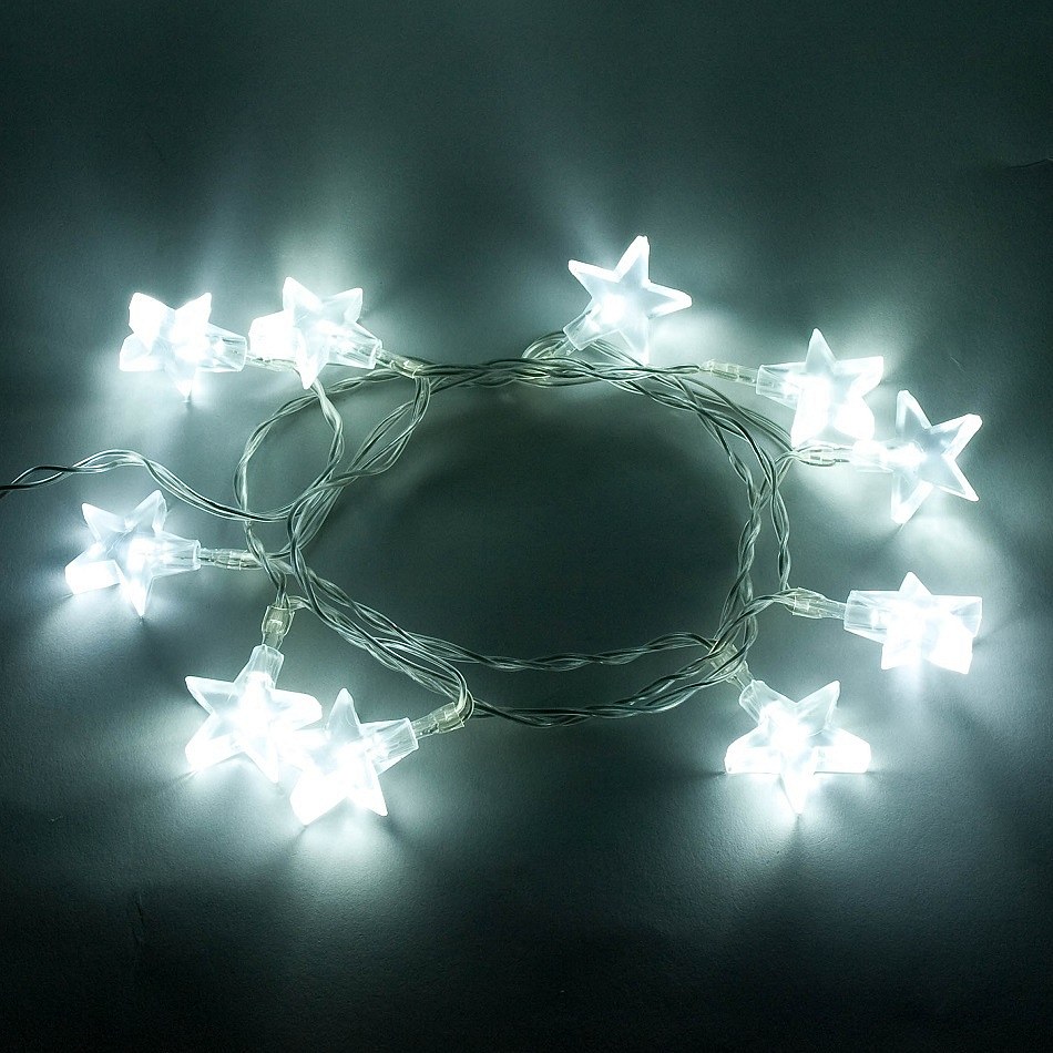 Weihnachten beleuchtung Sterne - 1.8 m, cool weiß, batterien