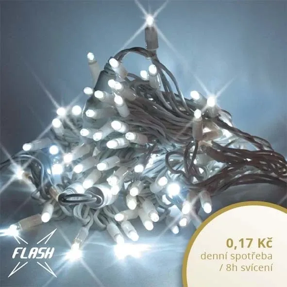 Heruntergeladene LED-Lichterkette FLASH, 20 m, eisweiß, 120 Dioden, IP44