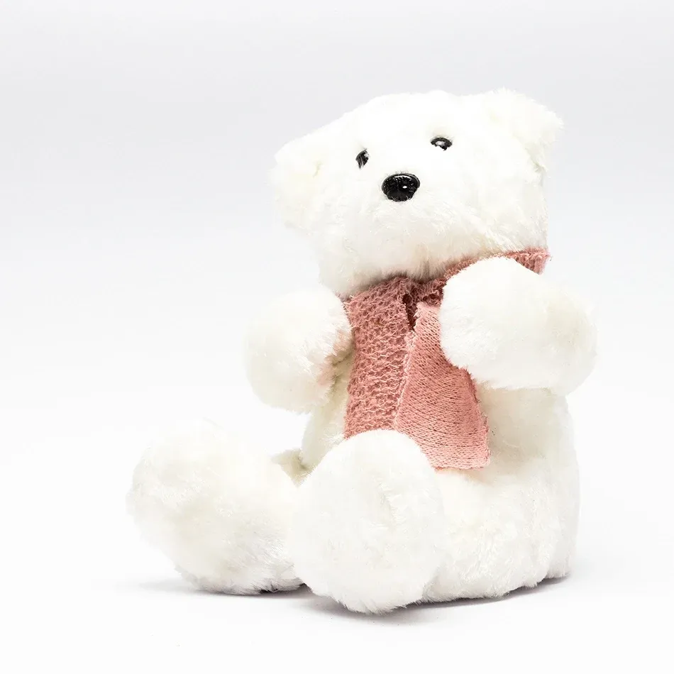 Teddybär Dekoration 19 × 18 × 20 cm, weiß, Polystyrol, Plüsch