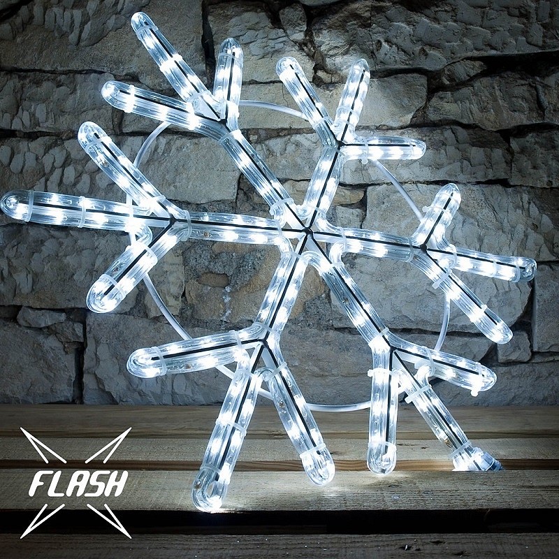 LED-Lichtmotiv  Flocke, Durchmesser 60 cm, FLASH, kaltweiß