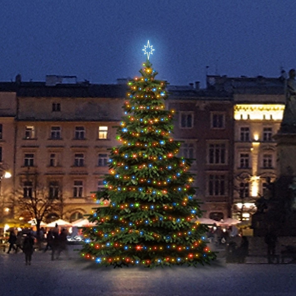 LED-Lichtset für Weihnachtsbäume 6-8 m hoch, farbig