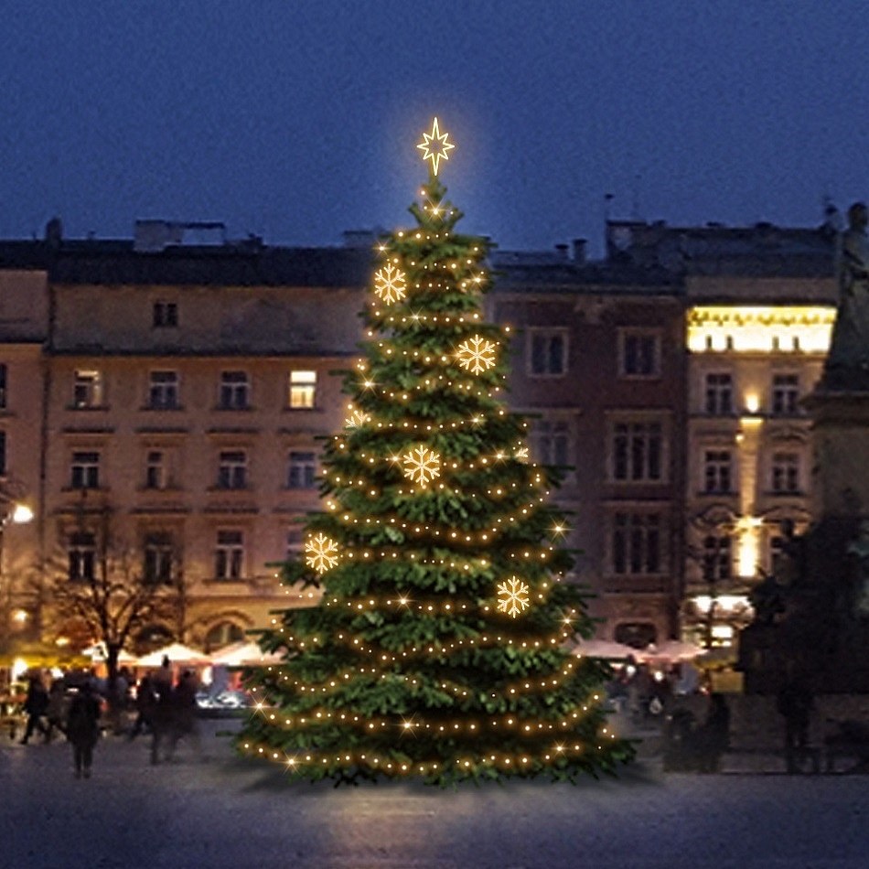 LED-Lichtset für Weihnachtsbäume 6-8 m hoch, Warmweiß, Dekorationen EFD02W