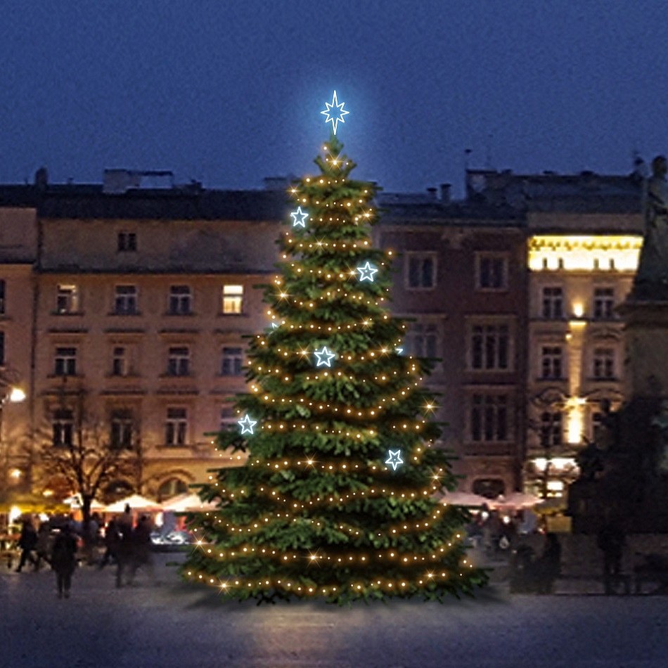 LED-Lichtset für Weihnachtsbäume 6-8 m hoch, Warmweiß, Kaltweiße Dekorationen EFD11