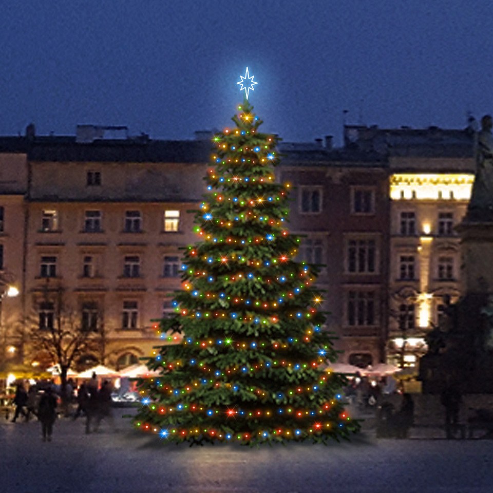 LED-Lichtset für Weihnachtsbäume 9-11 m hoch, farbig