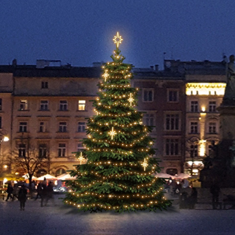 LED-Lichtset für Weihnachtsbäume 9-11 m hoch, Warmweiß, Dekorationen DZ113WS3