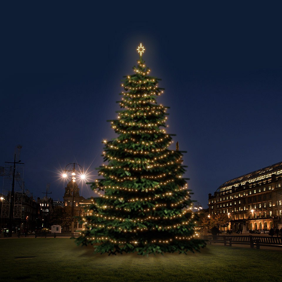 LED-Lichtset für Weihnachtsbäume 12-14 m hoch, Warmweiß
