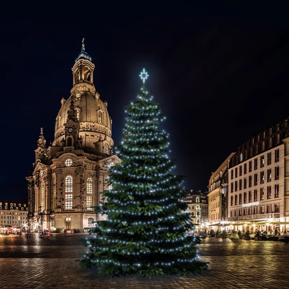 LED-Lichtset für Weihnachtsbäume 15-17 m hoch, eisweiß