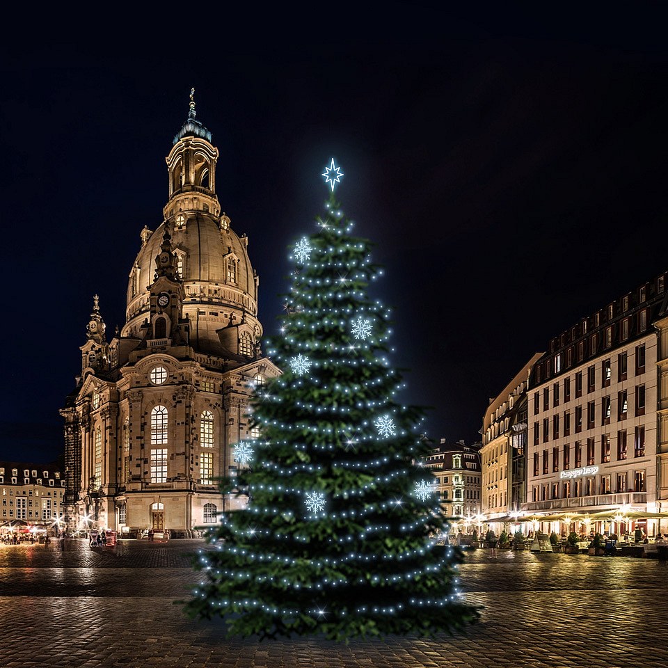 LED-Lichtset für Weihnachtsbäume 15-17 m hoch, Kaltweiß, Dekorationen EFD08